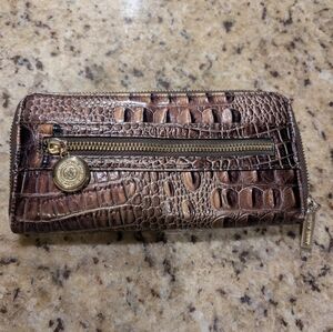 Anne Klein Brown Crocodile Embossed Wallet